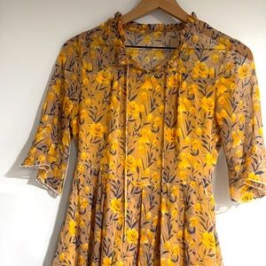 Yellow and blue XS floral dress